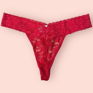 Rose Red Lace Thong Panty